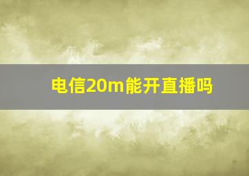 电信20m能开直播吗