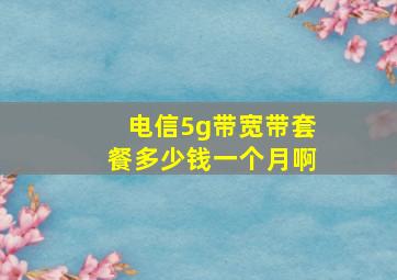 电信5g带宽带套餐多少钱一个月啊