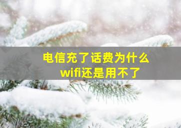 电信充了话费为什么wifi还是用不了