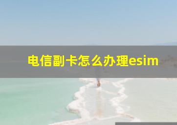 电信副卡怎么办理esim