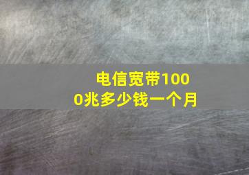 电信宽带1000兆多少钱一个月