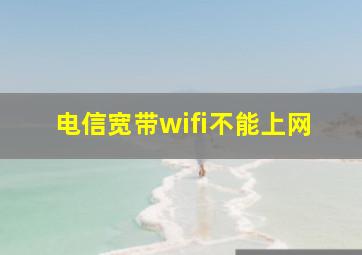 电信宽带wifi不能上网