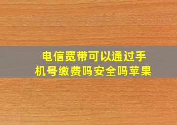 电信宽带可以通过手机号缴费吗安全吗苹果