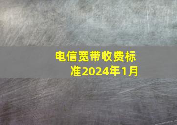 电信宽带收费标准2024年1月