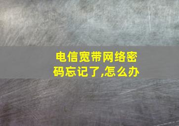 电信宽带网络密码忘记了,怎么办