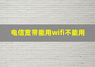 电信宽带能用wifi不能用