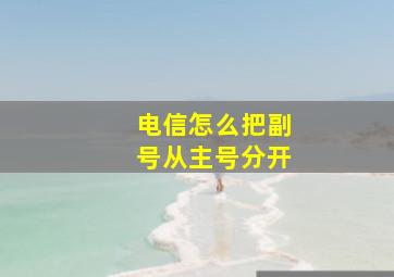 电信怎么把副号从主号分开