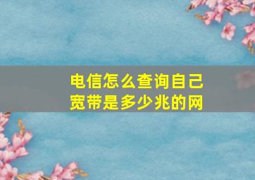 电信怎么查询自己宽带是多少兆的网