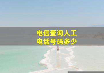 电信查询人工电话号码多少