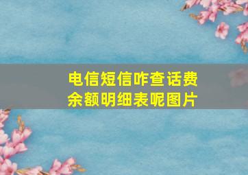 电信短信咋查话费余额明细表呢图片