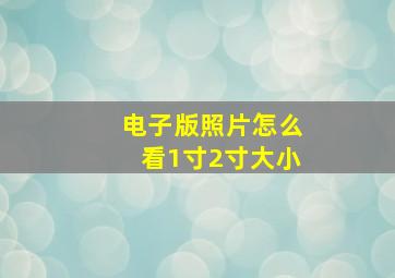 电子版照片怎么看1寸2寸大小