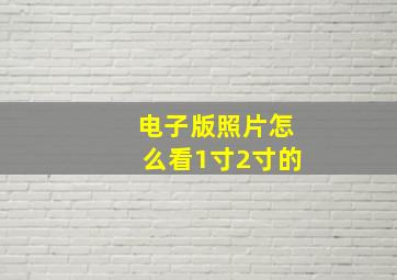 电子版照片怎么看1寸2寸的