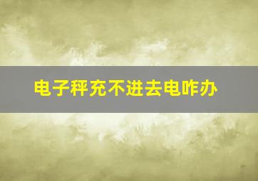 电子秤充不进去电咋办