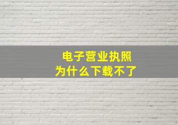 电子营业执照为什么下载不了