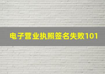 电子营业执照签名失败101