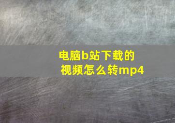 电脑b站下载的视频怎么转mp4