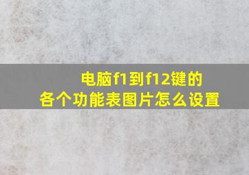 电脑f1到f12键的各个功能表图片怎么设置