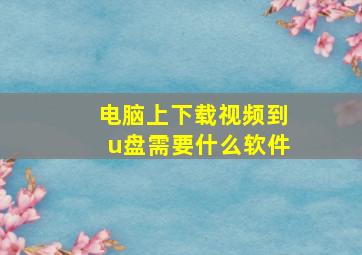 电脑上下载视频到u盘需要什么软件