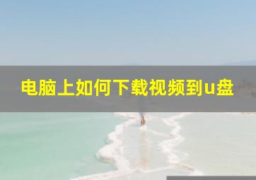 电脑上如何下载视频到u盘