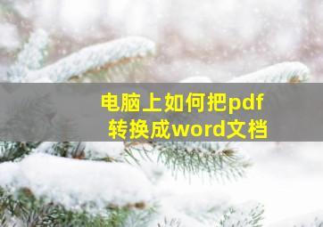 电脑上如何把pdf转换成word文档