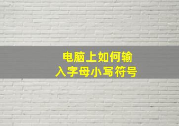 电脑上如何输入字母小写符号