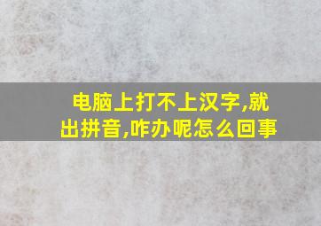 电脑上打不上汉字,就出拼音,咋办呢怎么回事