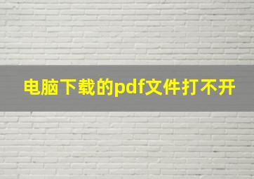 电脑下载的pdf文件打不开