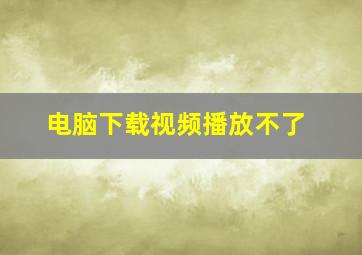 电脑下载视频播放不了