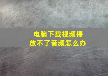 电脑下载视频播放不了音频怎么办