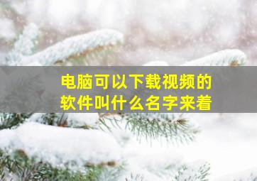 电脑可以下载视频的软件叫什么名字来着