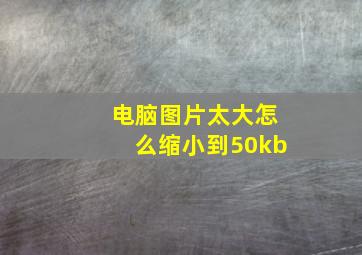 电脑图片太大怎么缩小到50kb