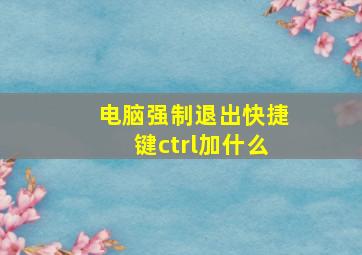 电脑强制退出快捷键ctrl加什么