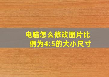 电脑怎么修改图片比例为4:5的大小尺寸