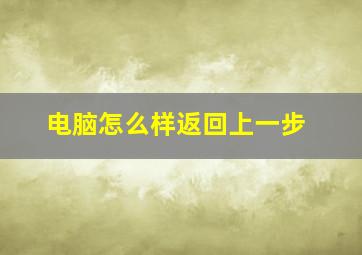 电脑怎么样返回上一步