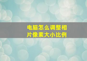 电脑怎么调整相片像素大小比例