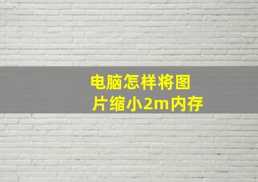 电脑怎样将图片缩小2m内存