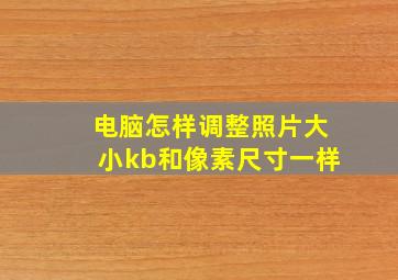 电脑怎样调整照片大小kb和像素尺寸一样