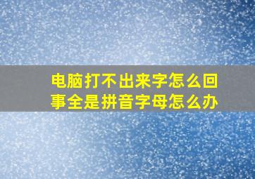 电脑打不出来字怎么回事全是拼音字母怎么办