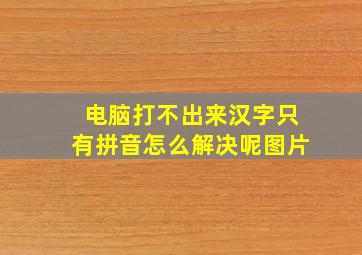 电脑打不出来汉字只有拼音怎么解决呢图片