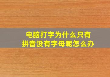 电脑打字为什么只有拼音没有字母呢怎么办