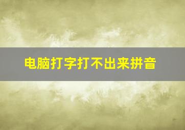 电脑打字打不出来拼音