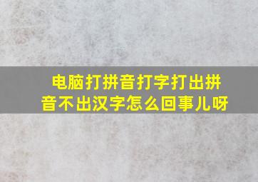 电脑打拼音打字打出拼音不出汉字怎么回事儿呀