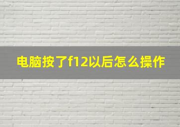 电脑按了f12以后怎么操作