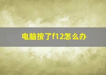 电脑按了f12怎么办