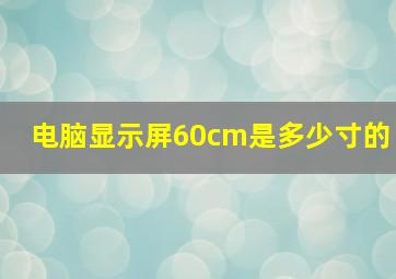 电脑显示屏60cm是多少寸的