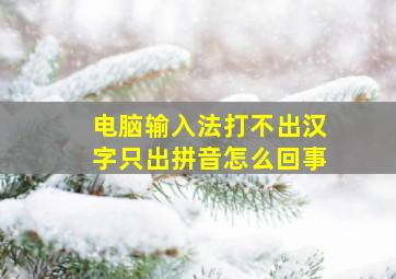 电脑输入法打不出汉字只出拼音怎么回事