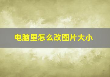 电脑里怎么改图片大小