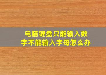 电脑键盘只能输入数字不能输入字母怎么办