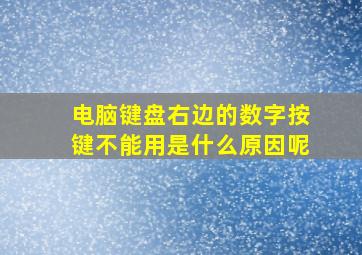 电脑键盘右边的数字按键不能用是什么原因呢