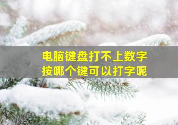 电脑键盘打不上数字按哪个键可以打字呢